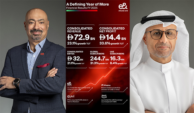 e& delivers record revenue and net profit in FY 2025 growing consolidated revenue 23% to AED 72.9 billion